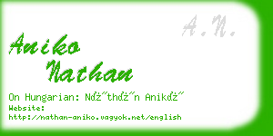 aniko nathan business card